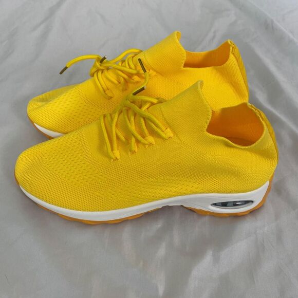 Chunky Bright Yellow Athleisure Running Workout Fashion Sneaker EU 41 US 10.5 - Picture 2 of 7